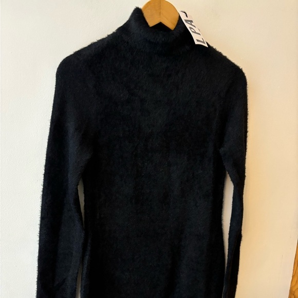 NWT Revolve LPA Black Fuzzy Midi Dress Long Sleeve - Picture 8 of 8
